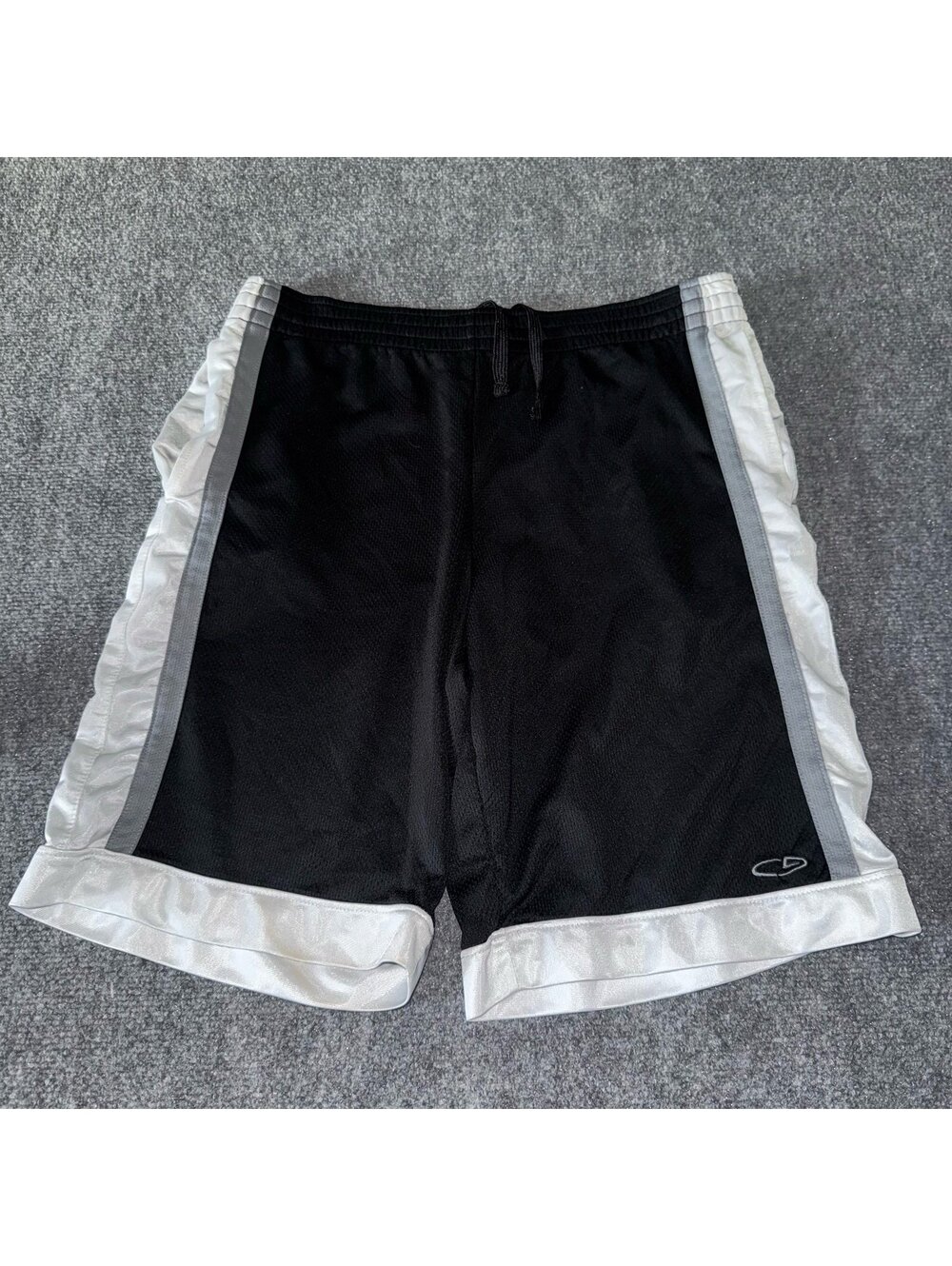 C9 by Champion White Dazzle Baggy Hoop Shorts Mens SM/MD Vtg y2k 90s Rare